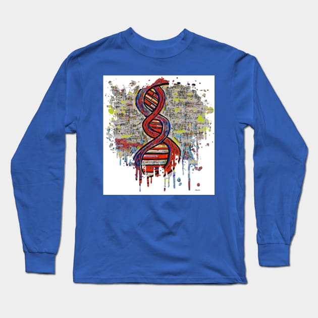 DNA Color Burst Long Sleeve T-Shirt by EloiseART